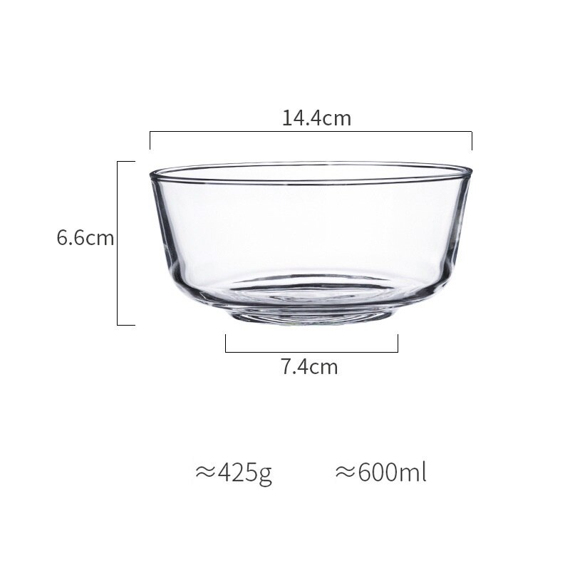 nordisch Stil Kreative transparent Frucht Salat Glas Schüssel Haushalt Nachtisch Schüssel Abendessen Tiefe Platte Gerichte Küche Liefert Runde: temperiert Schüssel 600ml