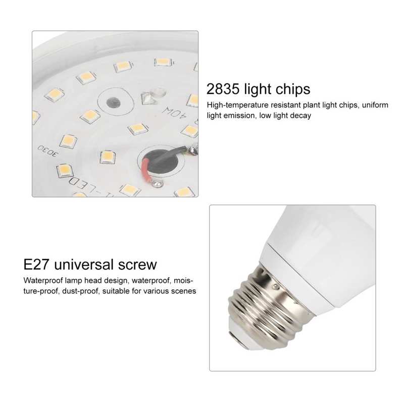 LED E27 Plant Light Bulb Full Spectrum AC 85-265V Grow Light Bulb Replacement For Indoor Vegetables Flowers Plants