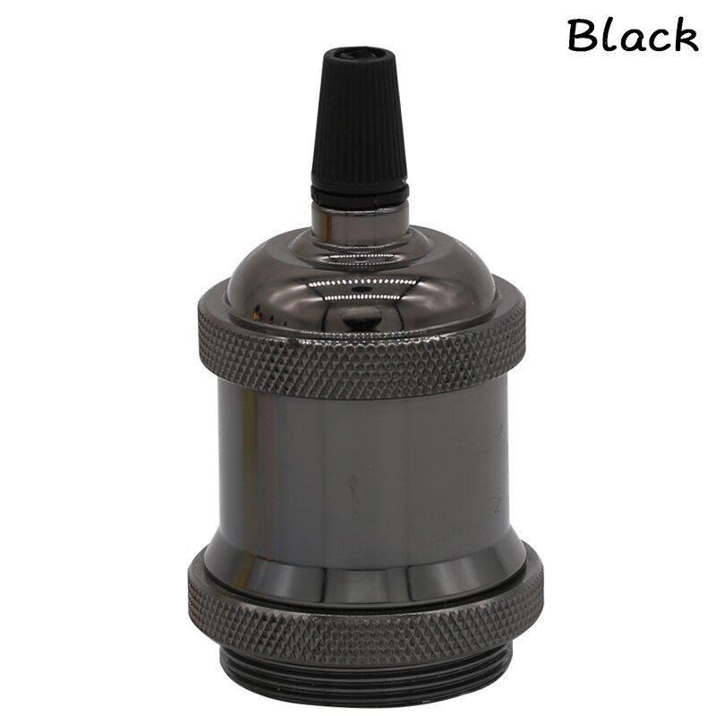 Lamphållare  e27 220v aluminiumsockel retro edison glödlampshållare lampfotskruv vintage industriell glödsockel: Svart