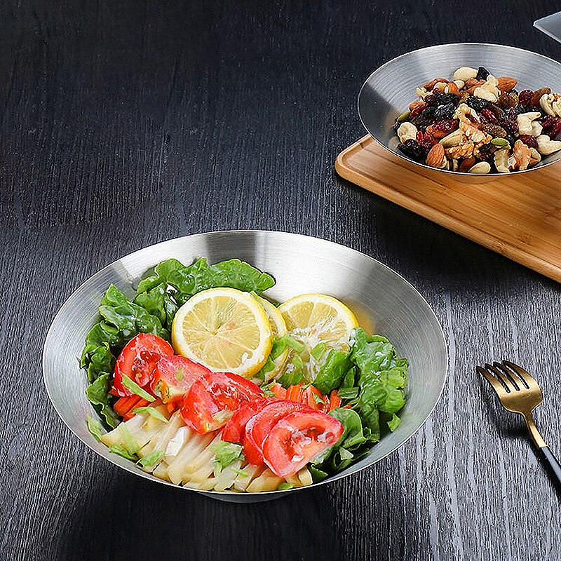 Korean style stainless steel ramen bowl 304 stainless steel single layer cold noodle bowl super large bowl popular