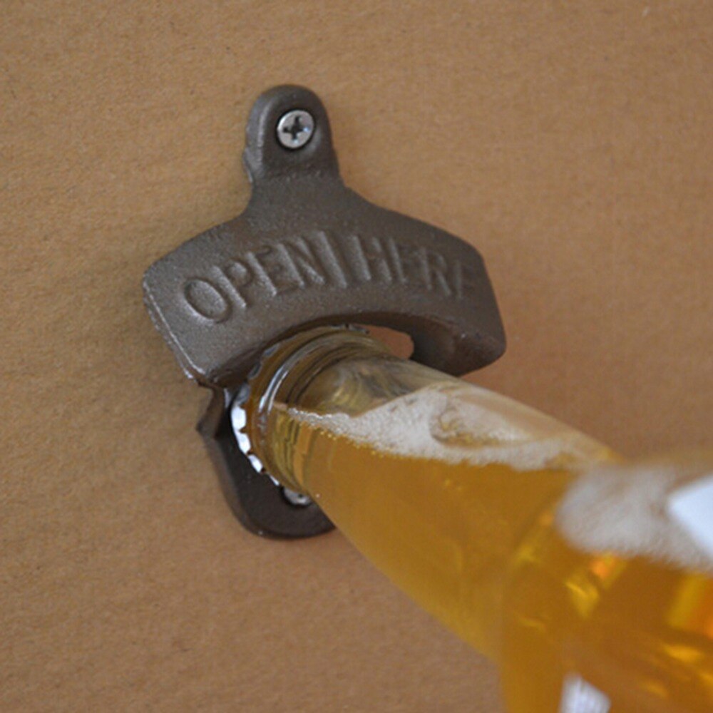 1 pcs Antiek Roest Stijl Bar Pub Bier Fles Top Stopper Opener Carbon Staal Vintage Milieuvriendelijke voor Fles Bier en glas Cap