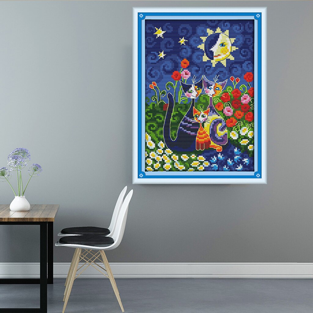 Modern Cross Stitch Kit for Beginners 11ct 14ct Counted Dimensions Stamped Kits