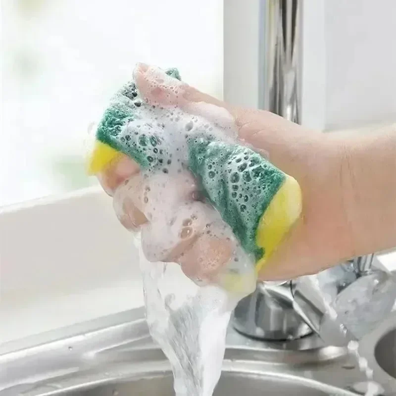 Esponja para lavar platos de cocina, suave, absorbente, limpieza, olla, estropajo de óxido, Kits de eliminación, cepillo de limpieza del hogar, esponja, 100/1 Uds.