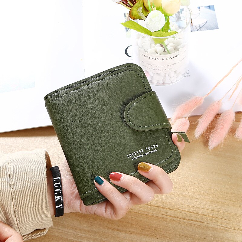 Wallet Women Short Purses Card Holder Clutch Wallets Purse Coin Pocket Ladies Female: green