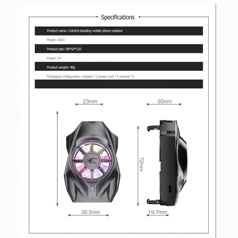 AS03 telefon komórkowy Radiator zasilany przez USB telefon chłodzący wentylator chłodzący kontroler uchwyt telefonu akcesoria do telefonu komórkowego Dropshipping
