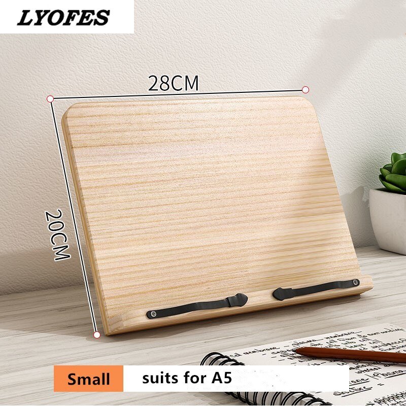 Mesa de lectura ajustable para el hogar, soporte de libros para sala de estudio, liofes, soporte de libros de cocina, páginas, sujetalibros fijo de cocina, estante de madera: A  small 1