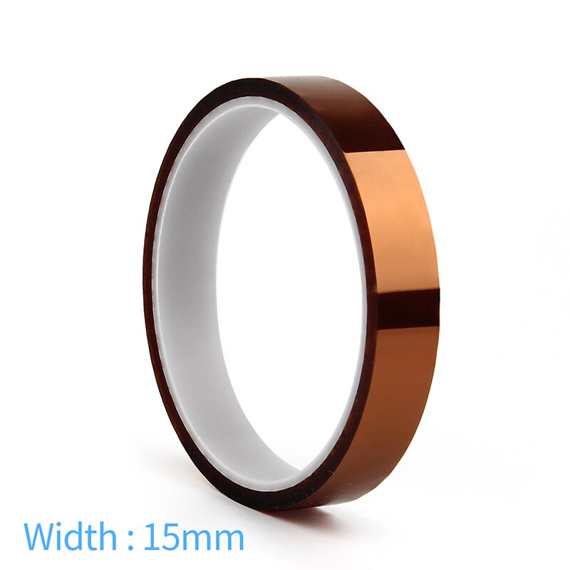 WNB 25m Heat Resistant Polyimide Tape One-side Self-adhesive High Temperature Thermal Protection Insulation Anti Static Film: 15mm