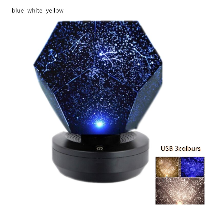 Galaxy Projector Lamp Thuis Planetarium Led Sterrenhemel Verlichting Tafel Decoratie Slaapkamer Batterij Aangedreven Constellatie Diy Usb: 3 colours