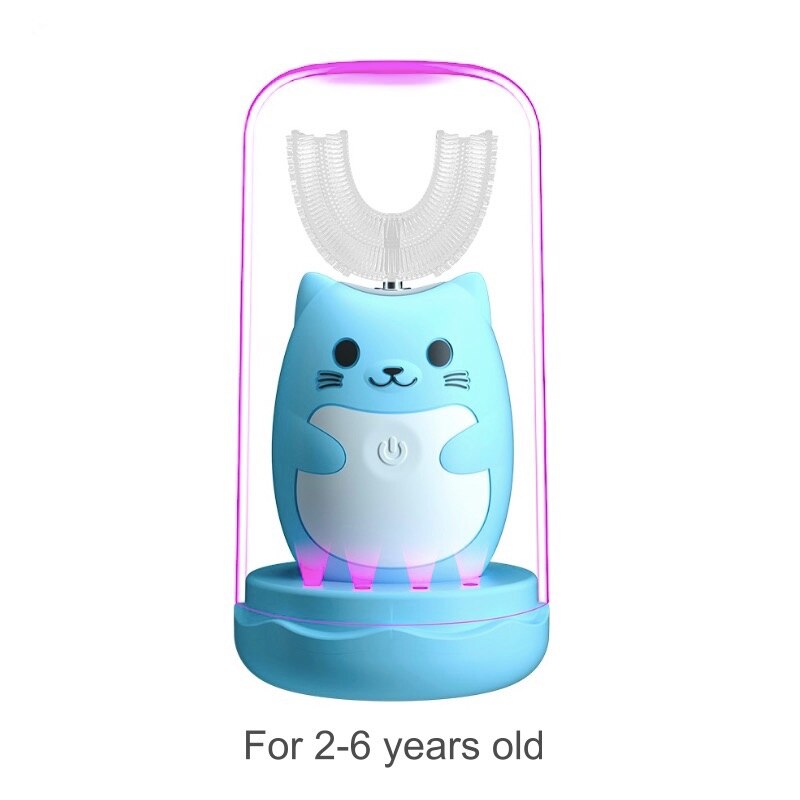 Mamon Kids Kinderen Elektrische Tandenborstel Voor Meisje En Jongen Waterdichte Timer Oplaadbare Met Uv Steriliseren: Blue 1