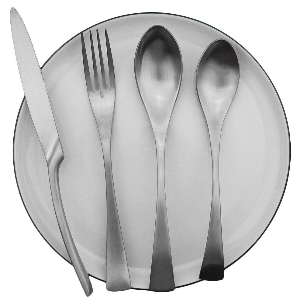 Sølv kniv gaffel skje bestikk sett bestikk sett restaurant servise sett 18/10 rustfritt stål kjøkken servise tilbehør: 4 stk a