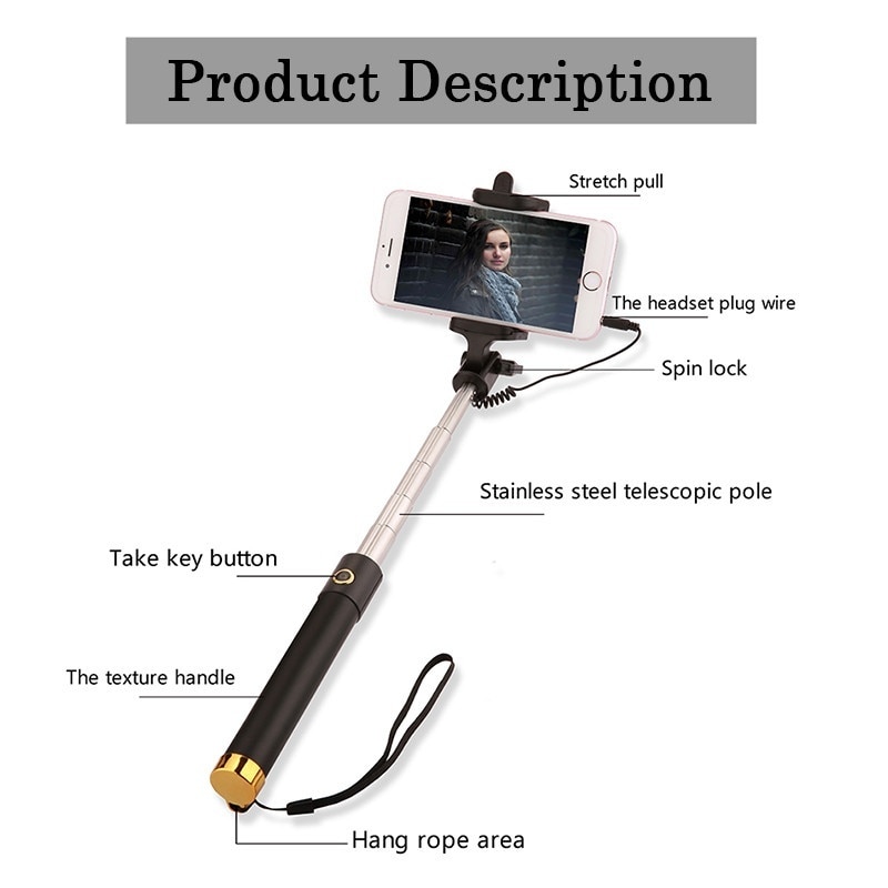 Extensible Selfiestick Para Huawei P30 P20 amigo 20 Pro Lite P Smart Nova 4 3 3i palo Selfie con cable Bastone Selfi Para Movil