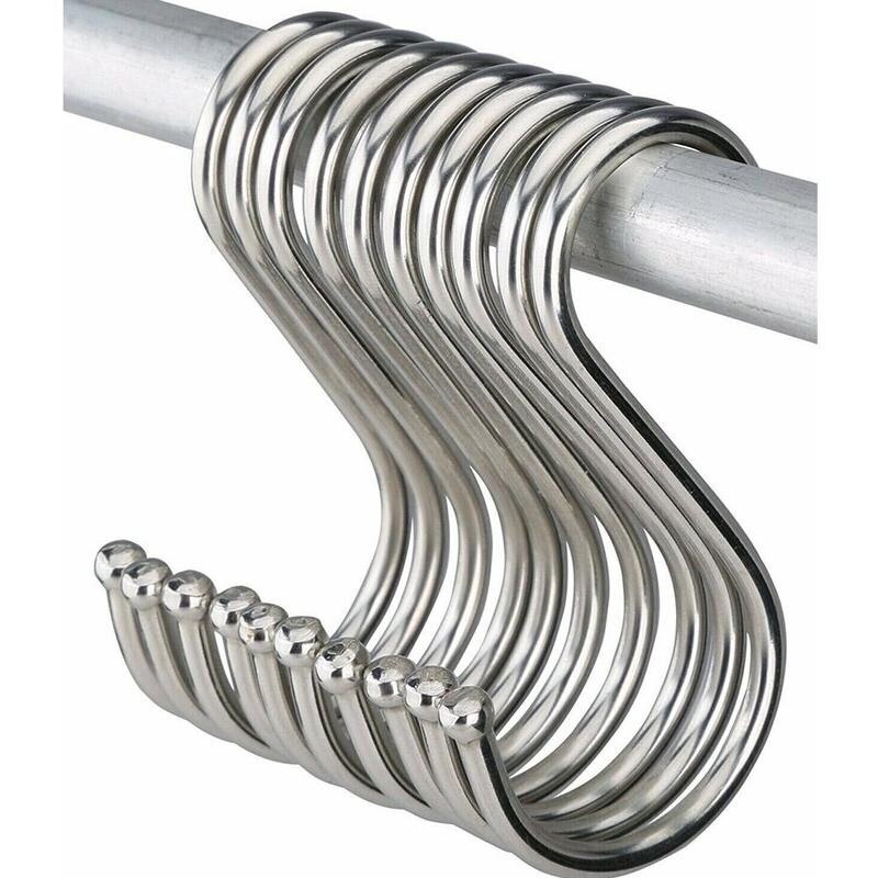5pcs Hanger Hook Kitchen Hook Steel S Hook Bedroom Organizer Multi-function Railing S Clasp Holder Hooks Hanging Tools