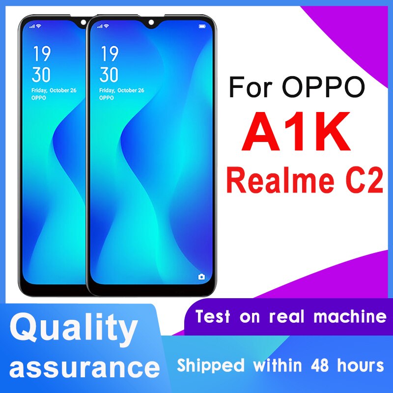Getest 6.1 "Display Voor Oppo Realme C2 Lcd Touch Screen Digiziter Vergadering Voor Oppo A1K Lcd RMX1941 vervanging