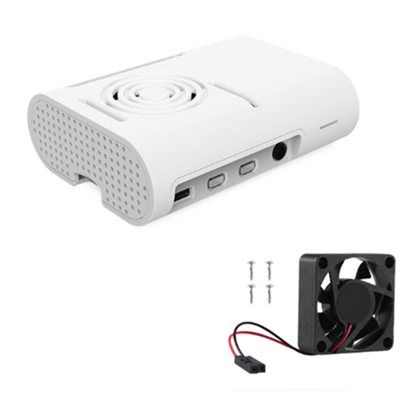 Aokin Raspberry Pi 4 Model B Case met Cooling Fan Heatsink Aluminium Koellichaam Voor Raspberry pi 4 4B Cover: white with fan