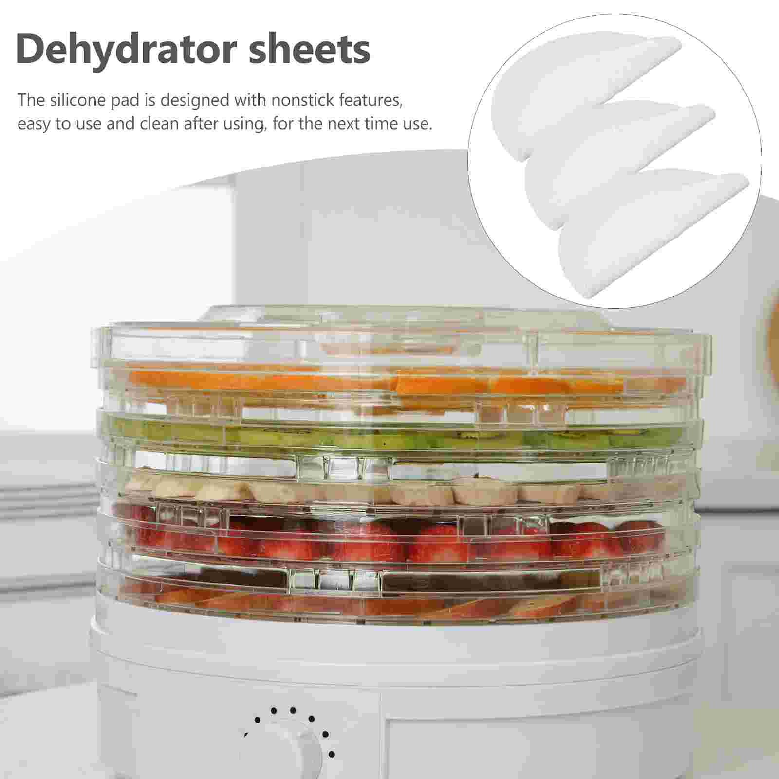 3 Stuks Oven Droger Mat Dehydrator Siliconen Pad Food Liner Stoommatten Voor Jerky Trays Wit Pads Mesh