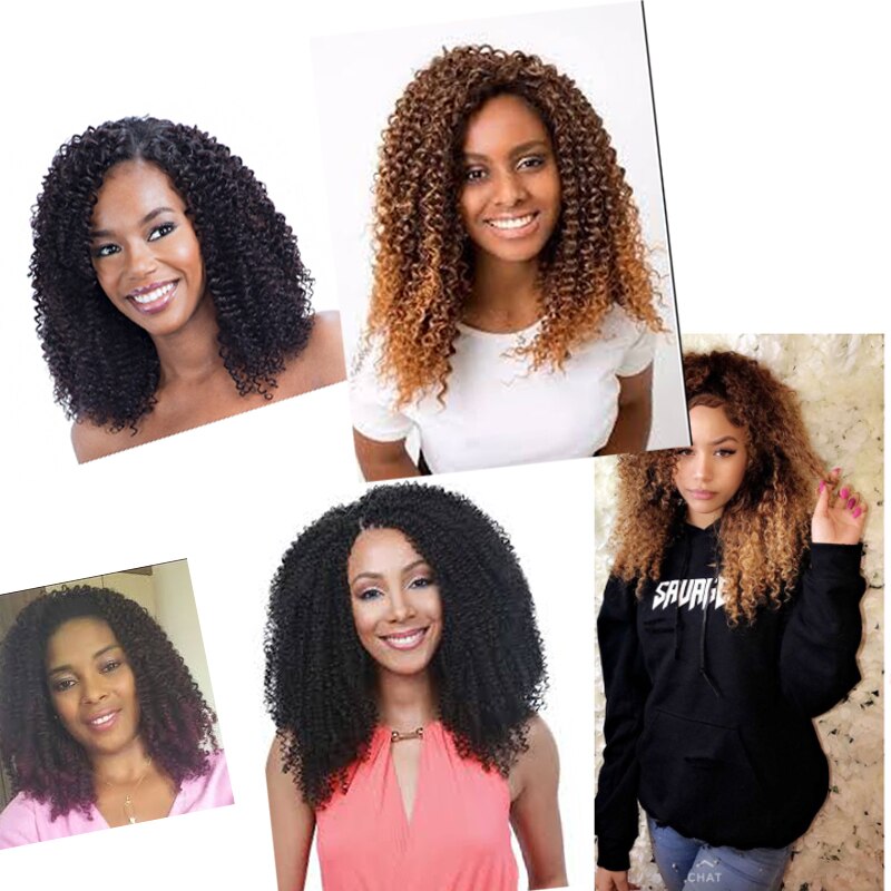 LISI GIRL Hair Braided Synthetic Curly Hair Extension Crochet Braid 17 inch Synthetic Hair Crochet Braids