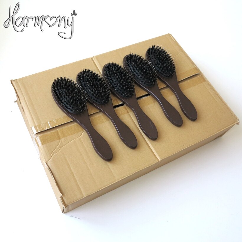 Cepillo de pelo antiestático, peine de remo, escova de pelo, brosse a cheveur, cepillo de cerdas de jabalí real, 1 ud.