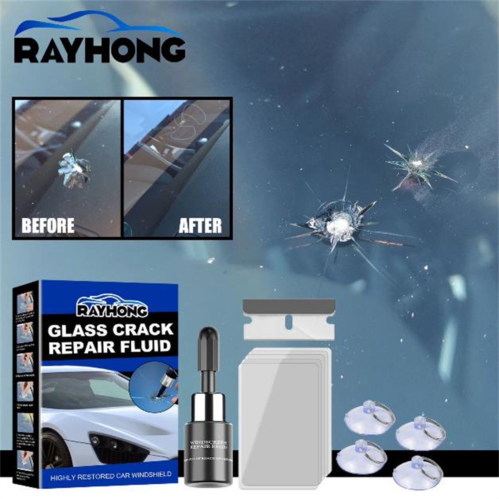 Car Windshield Repair Kit Repair Windshield Fragments And Cracks 3ml Fast Safe Repairing Repair Fluid