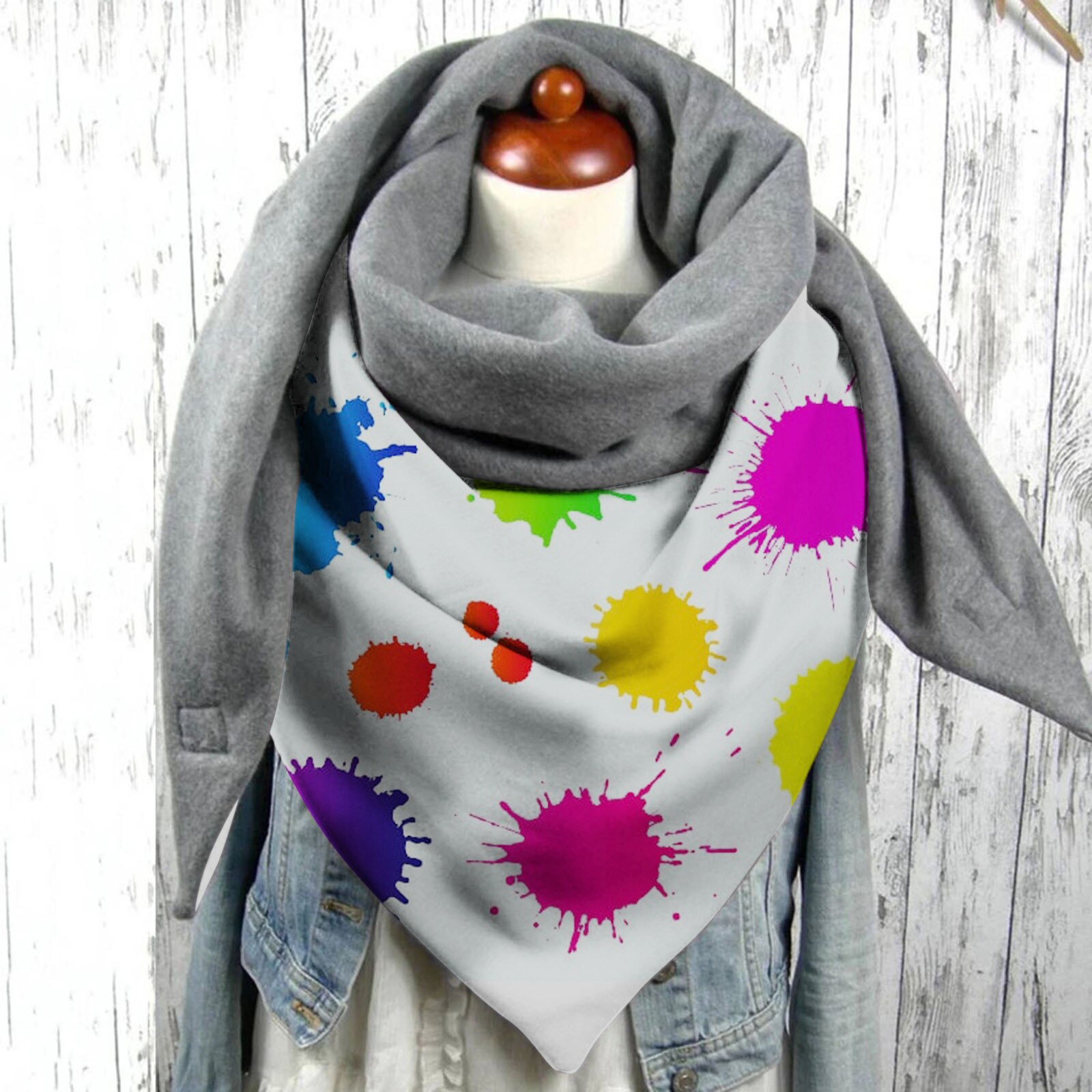 Femmes Hiver Écharpe Papillon Impression Écharpe multi-usages Châle Foulard Cachecol Шарф Женский @ 40: E