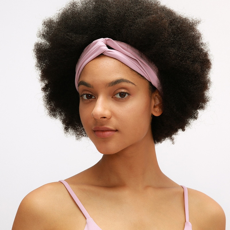Vrouwen Ruches Zwart/Blauw/Roze/Geel Yoga Haarbanden Comfort Fit Hoofdband Anti-Slip Elastische Zweetband ademende Sport Haarband