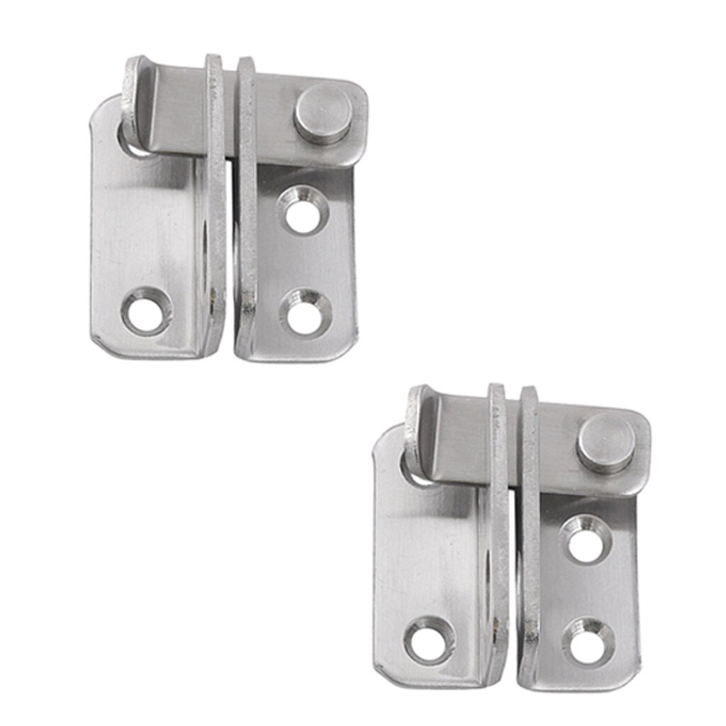 2pcs Stainless Steel Staple Hasp Door Latch Cabinet Gate Door Latches Security Lock Rustproof Hardware Right Open