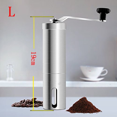 Mini Stainless Steel coffee grinder Hand Handmade Coffee Bean Burr Grinders Mill Hand grinder Coffee Accessories: 4.8x19CM