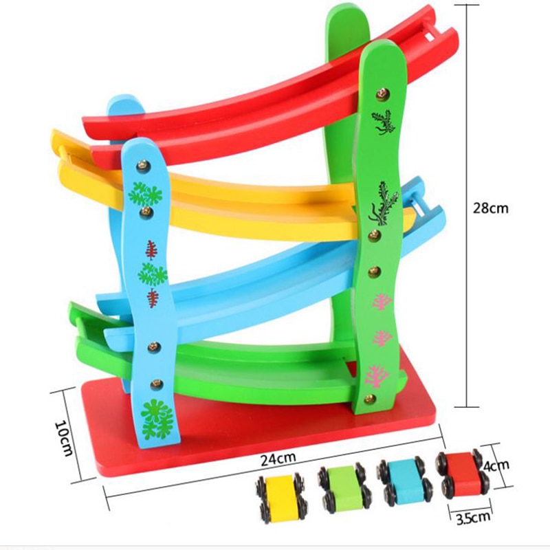 Wallboy popular Baby Inertial Track Glider Wooden Children's Puzzle Early Education Slide Car Toy Retail