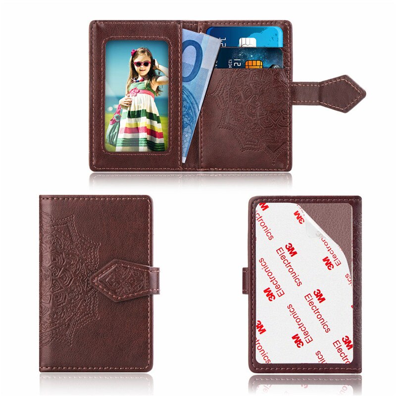 praktisch Zurück Karten Halfter Brieftasche Kredit Ich würde Karte Tasche 3M Klebstoff Aufkleber Für iPhone Samsung Xiaomi Huawei Telefon beutel: Braun