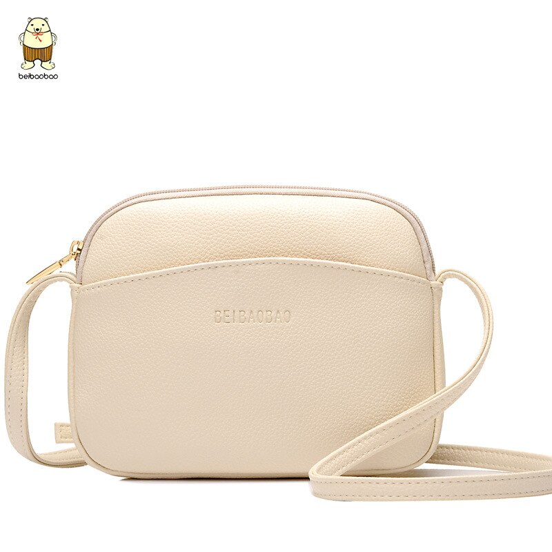 Beibaobao girls messenger bags in shoulder bag mini Women's Cross-body Bags tote female handbag: beige women bag