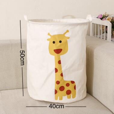 Large animal laundry basket toy storage picnic basket box cotton wash clothes box baby organizer: giraffe
