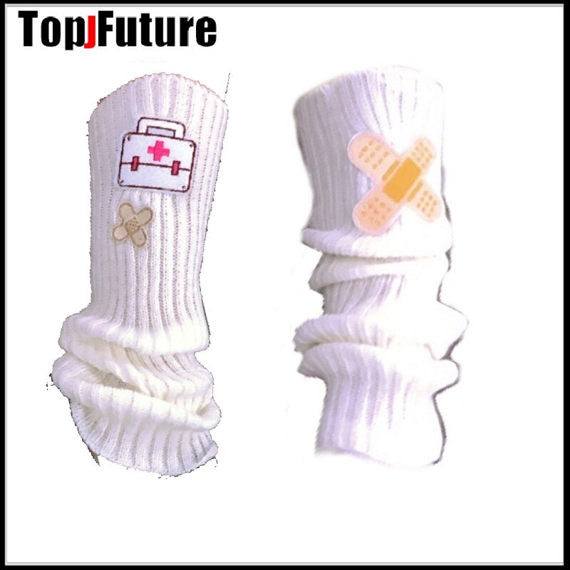 Calcetines largos de punto para mujer, medias elásticas hasta la rodilla, cálidas, estilo gótico, Hip-hop, Rock, Punk Skull / Love Heart,: white2