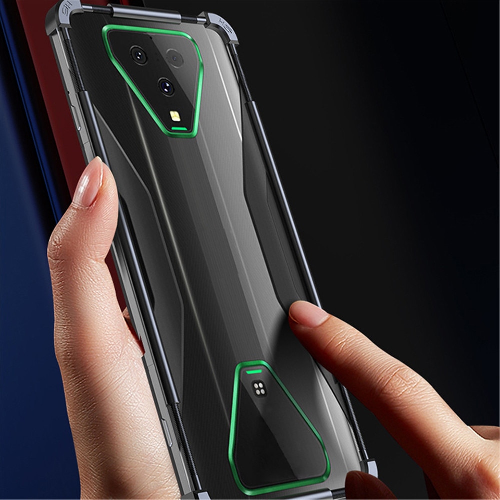 Telefondeksel for xiaomi black shark helo 2/ 3 pro metallbeskyttende bakdeksel anti ramme kant type