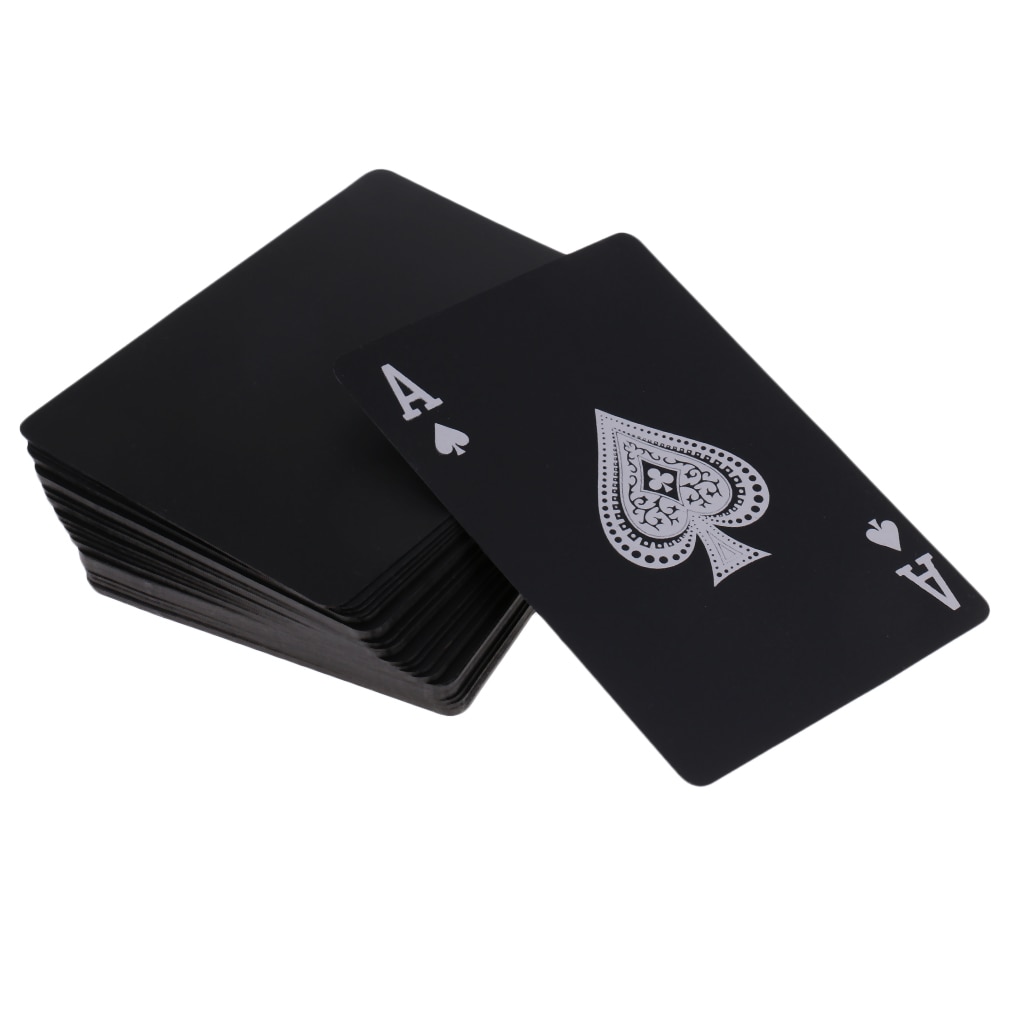 1 Deck Black Waterdichte Plastic Poker Pvc Speelkaarten Game Poken