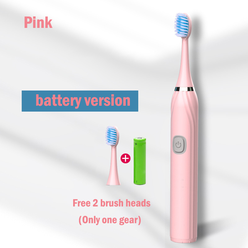 Cepillo de dientes eléctrico, vibrador ultrasónico, blanqueamiento dental, carga rápida por USB, cepillo de dientes sónico recargable, resistente al agua IPX7: Castaño