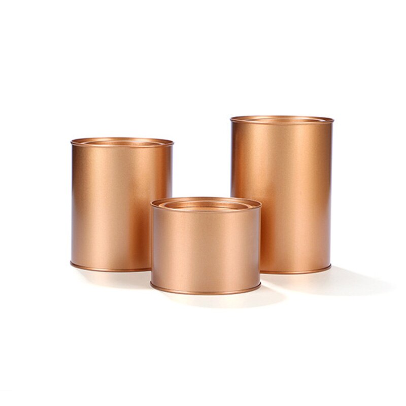 Empty Cylinder Tin Box Metal Tin Jars Iron Tea Box Candy Storage Boxes Bins Biscuit Container Candy Chocolate Organizer
