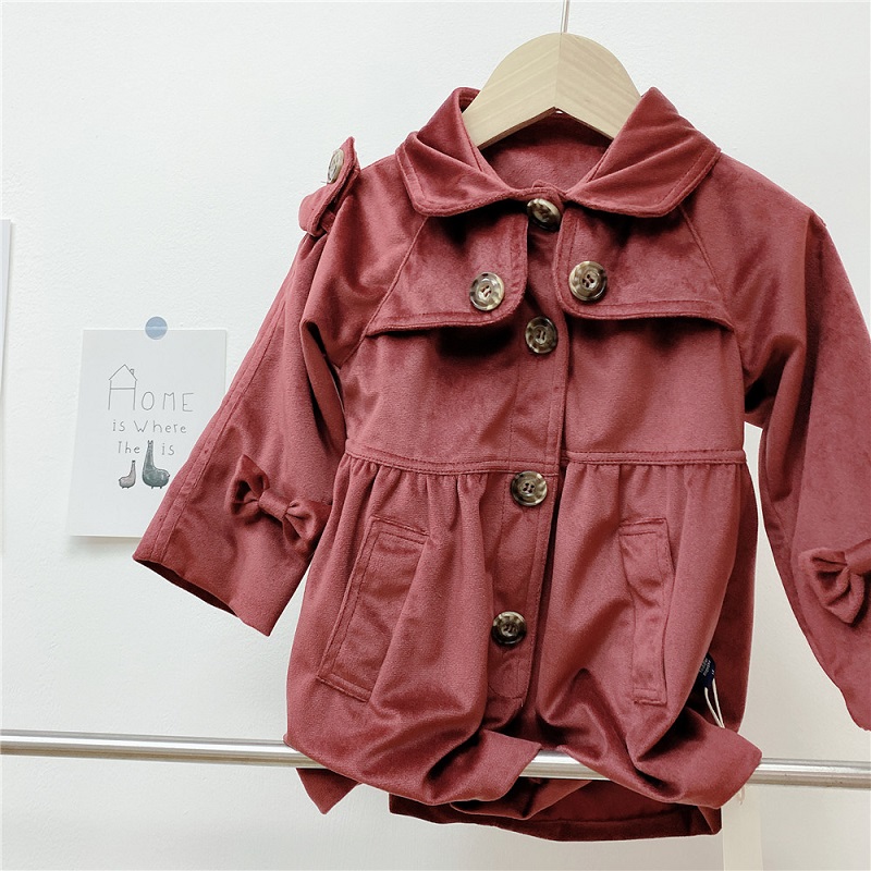Trench-Coat à manches bouffantes pour bébé fille, veste coupe-vent longue, manteau anti-poussière, vêtements d&#39;extérieur pour enfant de 1 à 7 ans
