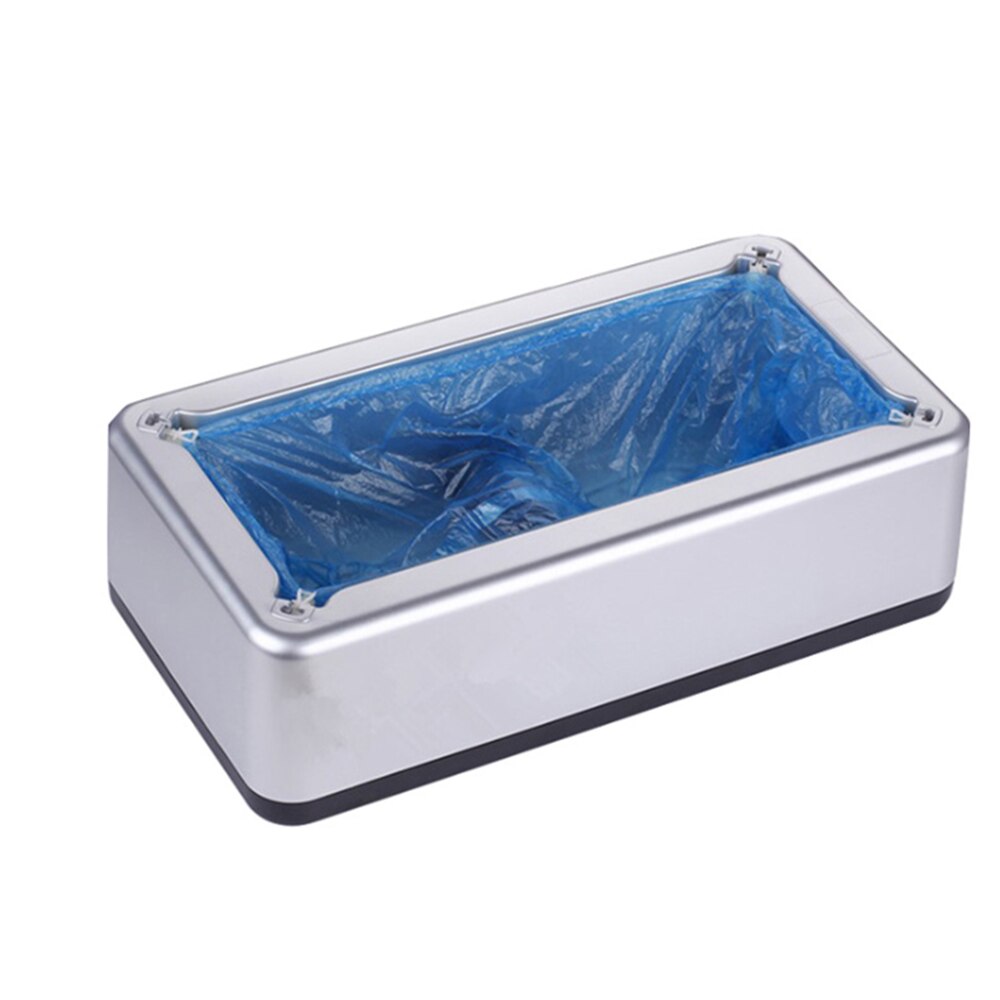 Máquina automática de cubre zapatos inteligente, herramienta para cobertura de zapatos y pies, a prueba de agua, desechables, dispositivo organizador de zapatos: Silver