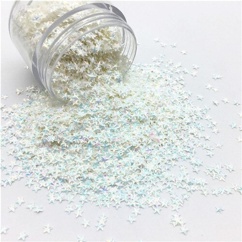 10G Stereoscopische Vijf Hoek Ster Pailletten Fadeless 3 Mm Eo-Vriendelijke Huisdier Sequin Gezicht Make-Up En Nail Art diy Manicure Accessorries: White blue