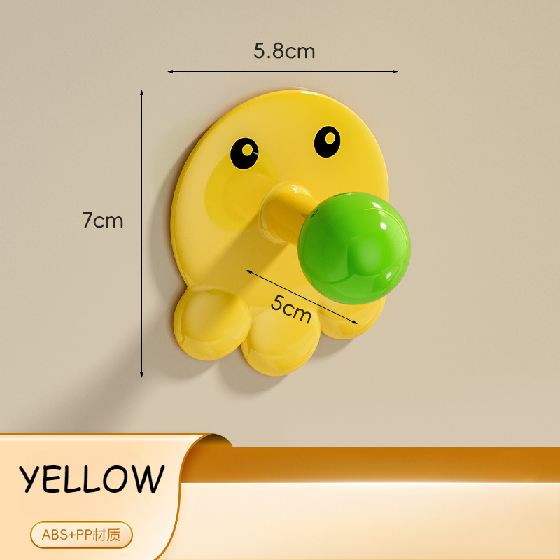 Octopus towel Hook Bathroom Kitchen Hooks Cartoon Animal Toilet Hanging Towel Clothes Hat Adhesive Hook Door Hanging Cloth Rack: light green