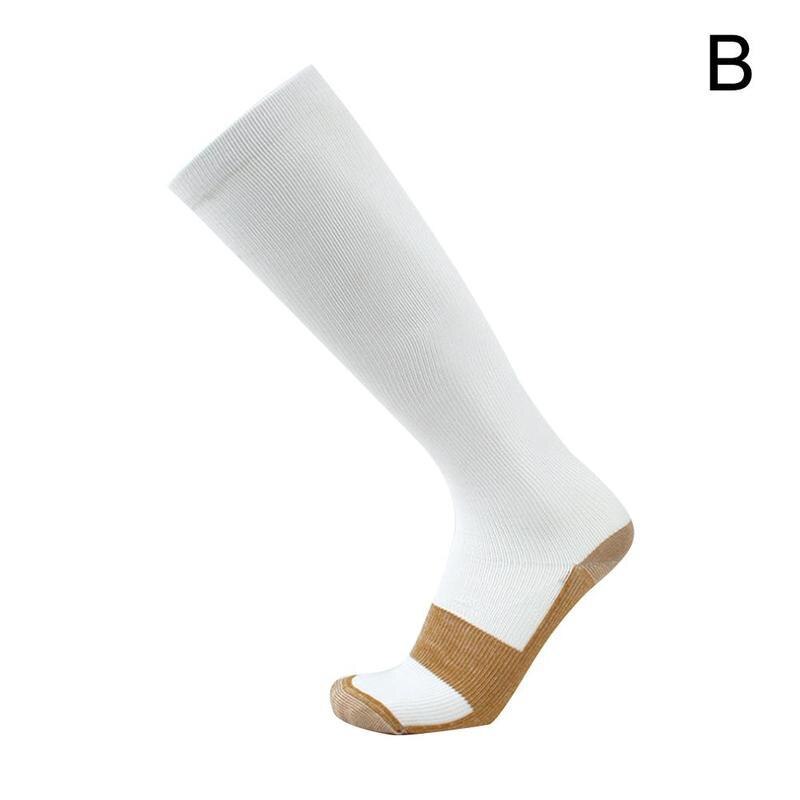 cuivre infusé chaussettes de Compression 20-30mmHg gradué hommes femmes Patchwork chaussettes longues S-L: B / S