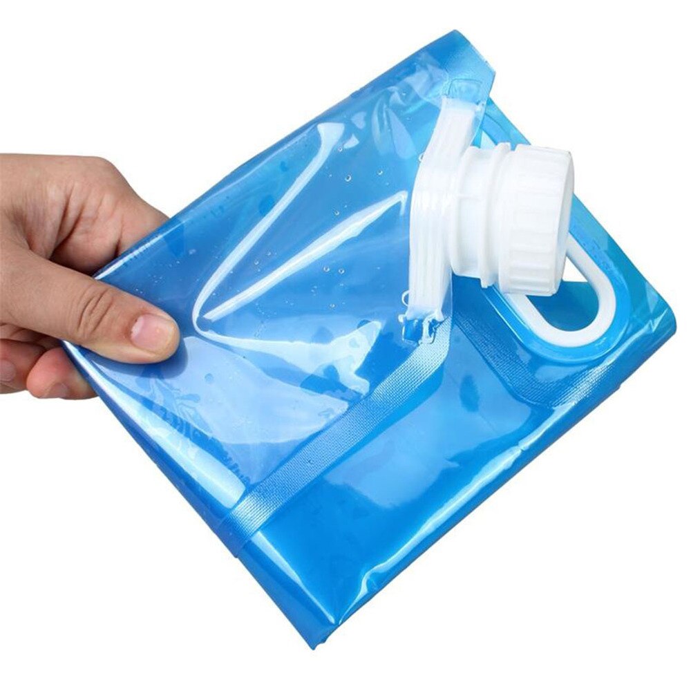 4 stück 5l outdoor-wasserbeutel mit großem fassungsvermögen, tragbarer, faltbarer trinkwasserbeutel, zusammenklappbarer wassertankbehälter, platzsparendes wasser