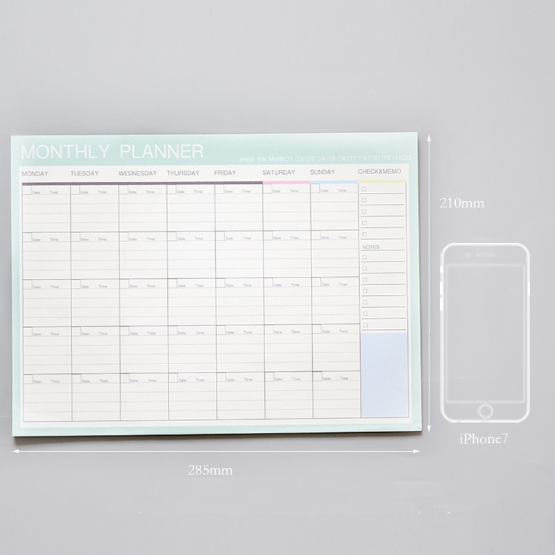 Cuaderno kawaii diario, semanal, mensual, planificador, Agenda, organizador, diario, escuela, A4 Flower, ,