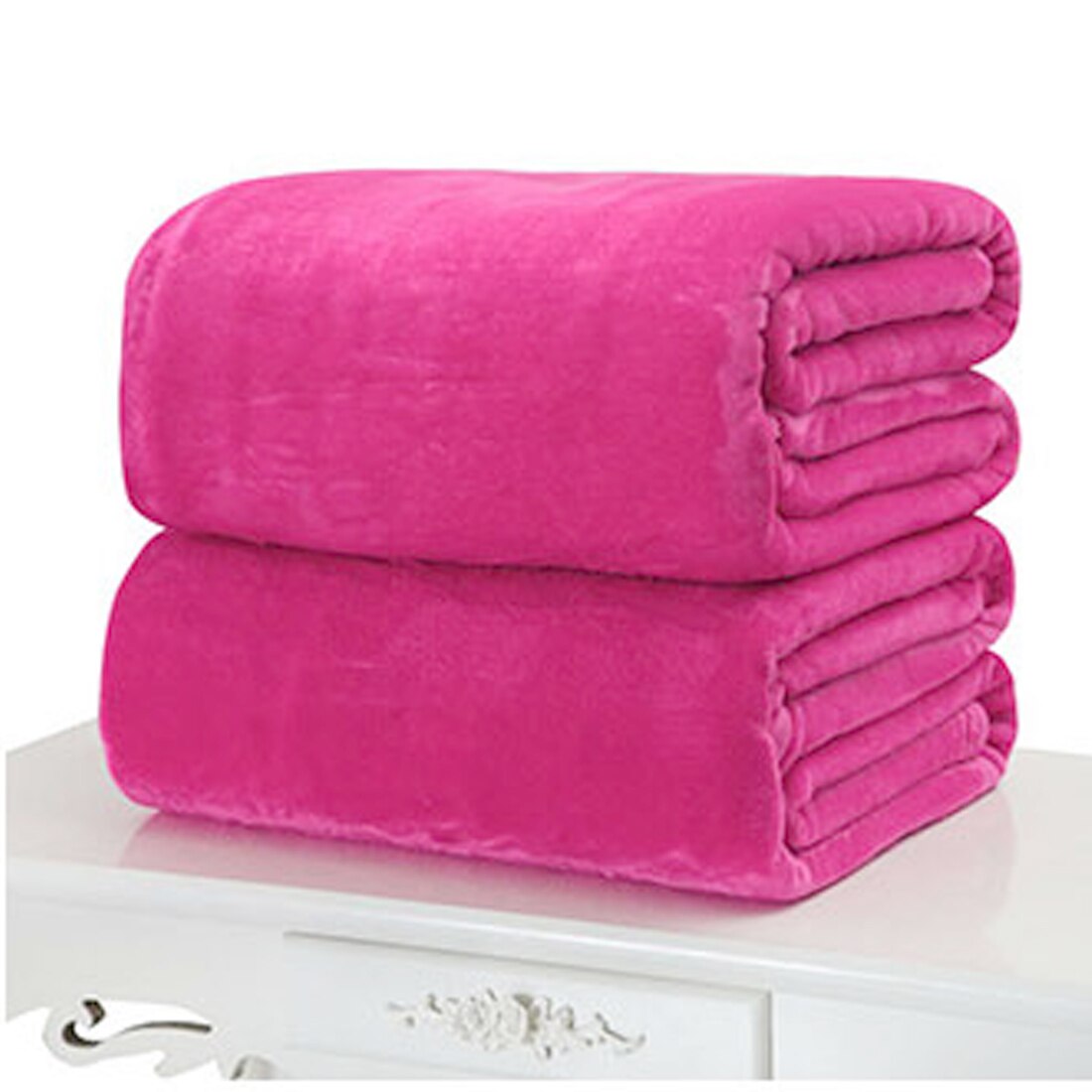 Nuttig Super Zacht Flanel Effen Sprei Deken Gooit Fleece Deken Manta Coberto Voor Slaapbank Auto Kantoor: 70x100cm / rose red