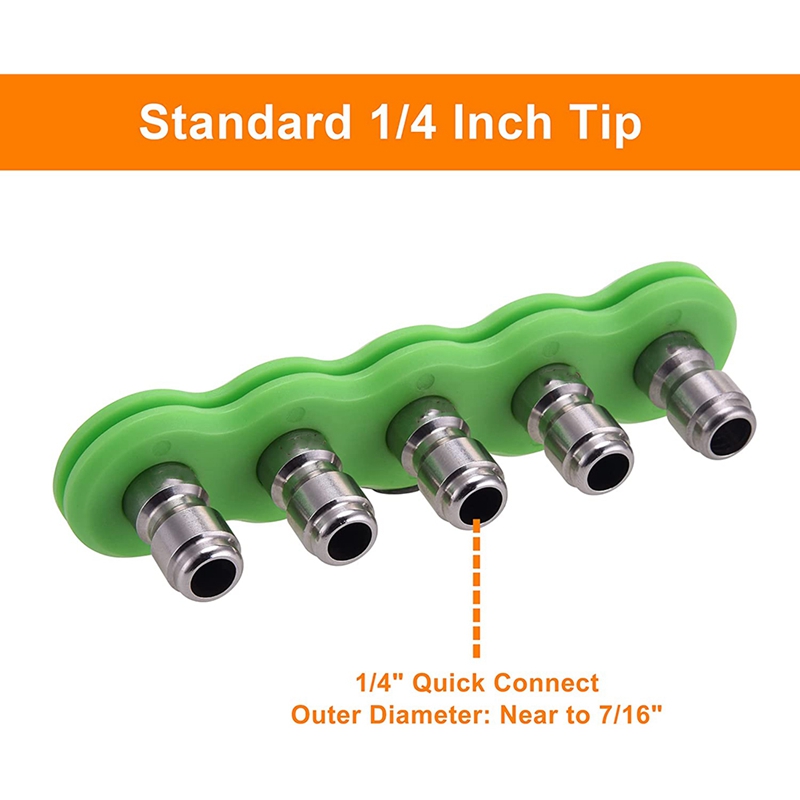 JRod Pressure Washer Nozzle, Power Washer Nozzle Tips 1/4 Inch Quick Connector, 5 Way J-Rod High Pressure Nozzle