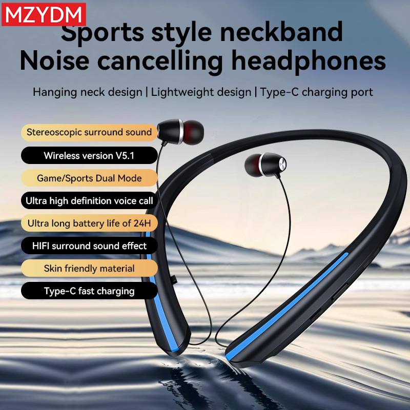 Bluetooth Neckband Headphones HX801 Noise Cancelling Sports Earbuds Waterproof HiFi Stereo Bass Wireless Headset Earphones