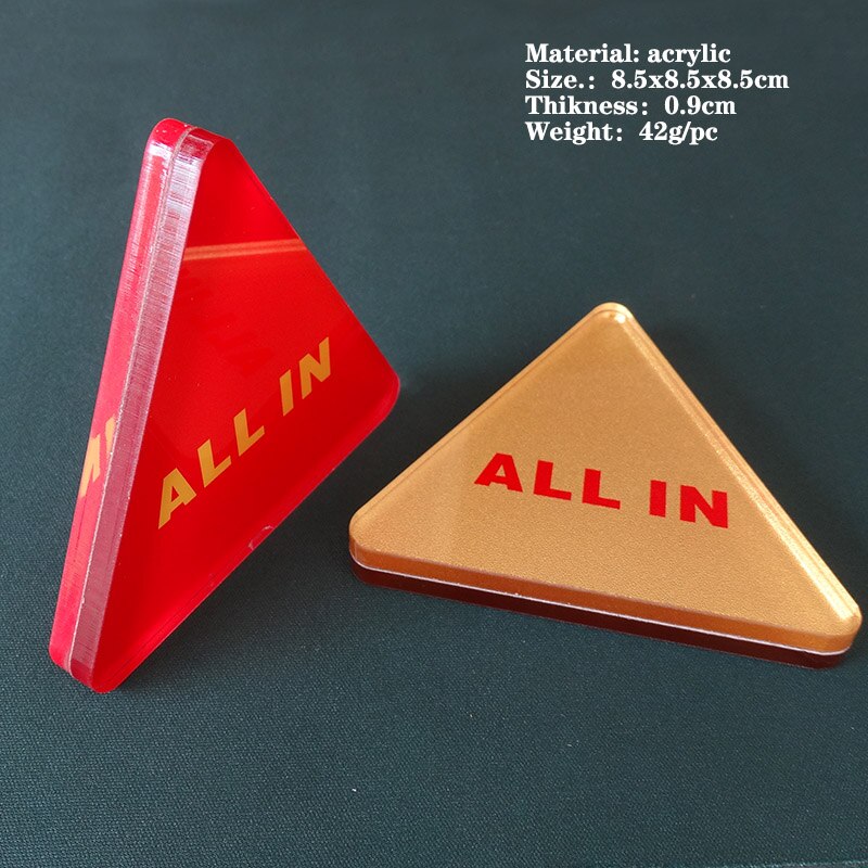 Accesorios de juego ALL IN Button acrílico Poker Card Guard Texas Hold'em