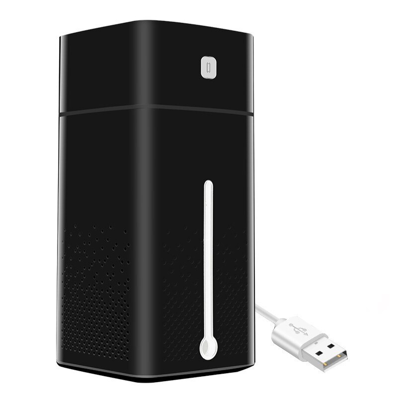Air Humidifier Home USB Office Aroma Diffuser Intelligent Large Capacity Purification and Hydrating: Water Cube Black