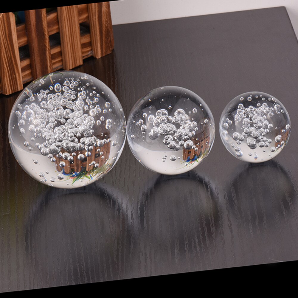 40/60/80MM Clear Bubble Crystal Ball Home Office Desk Decoration Feng Shui Sphere Paperweight Photography Prop Magic Ball