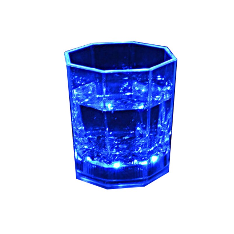 Flerfarget ledet glødende glass kopp blits lys opp kopper drikking blinkende skudd lys ledet bar nattklubb fest bar: Blå