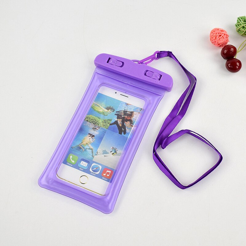 Shellbox Universal Waterproof Bag Swimming Surfing With Airbag Phone Case For Xiaomi iPhone 7 8 11 Pro XS Max X Samsung A71 A51: Purple